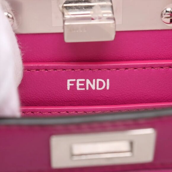 Fendi Peek-a-Boo ICU Co., Ltd. Mini Leather 2-Way Shoulder Bag – Magenta - Picture 9 of 10